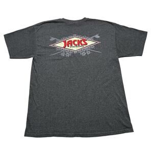 Y2K Jacks Surfboards Shirt Mens large Gray / Red Outdoors Surfer Surfing Retro